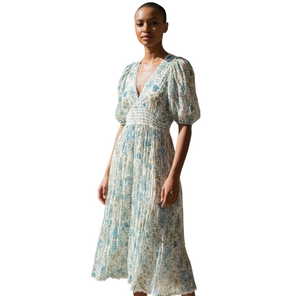 Rococo Sand Elan Floral Metallic MaxiDress, romantic, feminine, vacation, resort